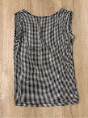 Madewell Black and White Gingham Low Back Tank